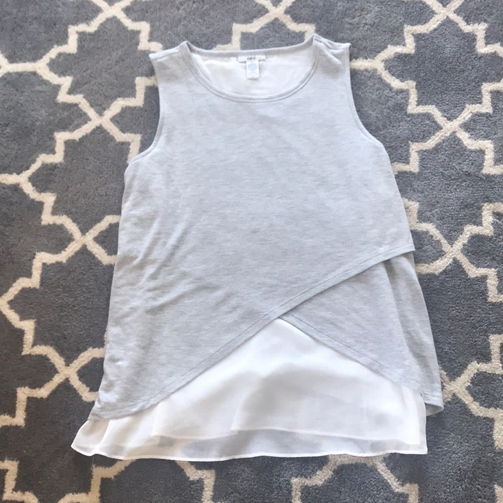 Bar III Mixed Media Layered Tank Top Size Large EUC